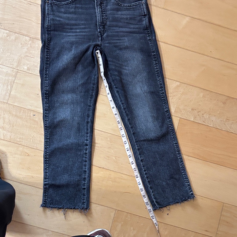 GAP Dark Gray or washed black cigarette high rise jeans